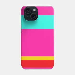 A splendid commixture of Cherry Red, Barbie Pink, Metallic Yellow and Bright Light Blue stripes. Phone Case