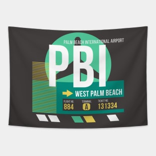 West Palm Beach (PBI) Airport // Retro Sunset Baggage Tag Tapestry