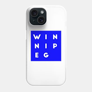 Winnipeg | Blue square, white letters | Canada Phone Case