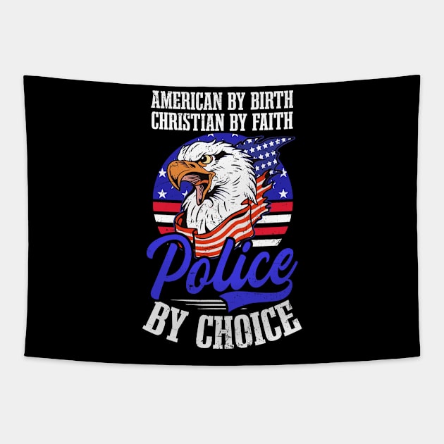 4th July Police Officer Shirt | American Christian Police Tapestry by Gawkclothing
