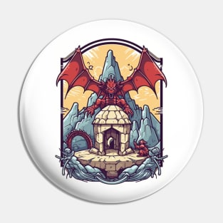 Majestic Red Dragon Design Pin