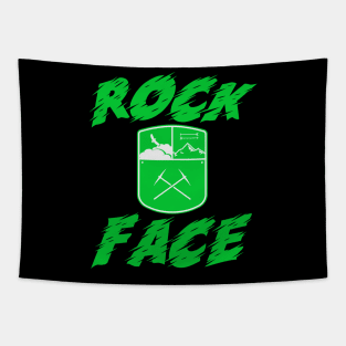Rock Face, Snowboarding, Mountain Face, hiking sticker Tapestry