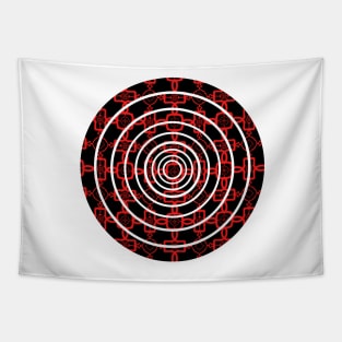 Red and Black Celtic Cross Pattern Tapestry