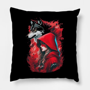 Red and the Wolf Pillow