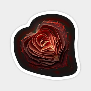 Heart Shaped Rose Magnet