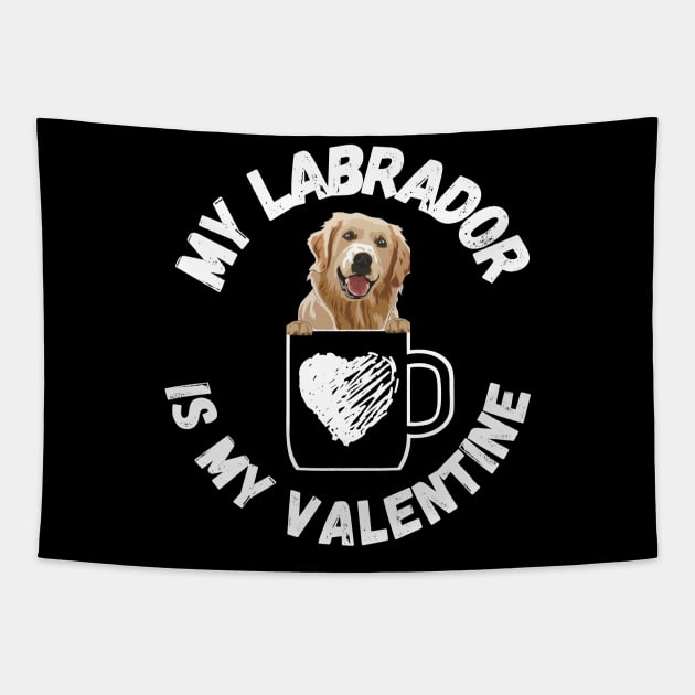 My Labrador is my Valentine Tapestry by Bellinna