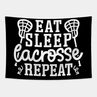 Eat Sleep Lacrosse Repeat Sport Cute Funny Tapestry