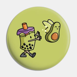 Bubble Tea – Cute Kawaii Avocado Boba Chasing Butterfly Pin