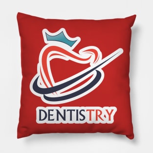 Tooth with crown illustration logo template design for dental or dentist. Pillow
