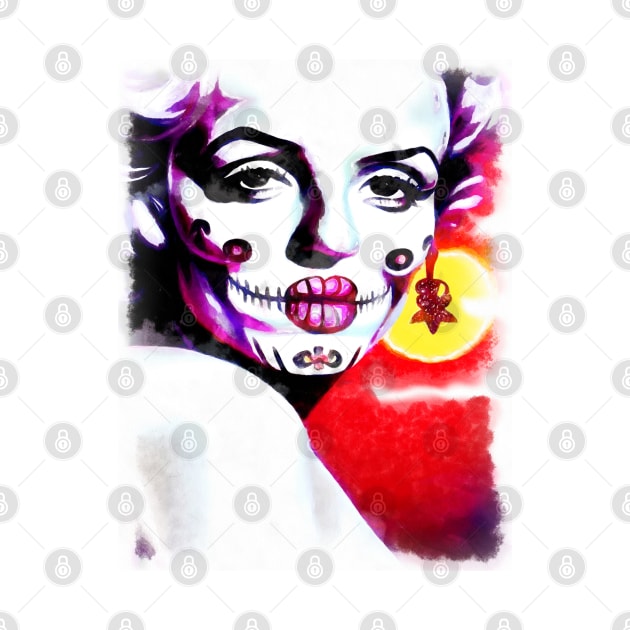 Marilyn Monroe with sugar skull make up by AnnArtshock