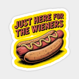 Just Here For The Wieners Funny 4th of July Hot Dog USA Magnet