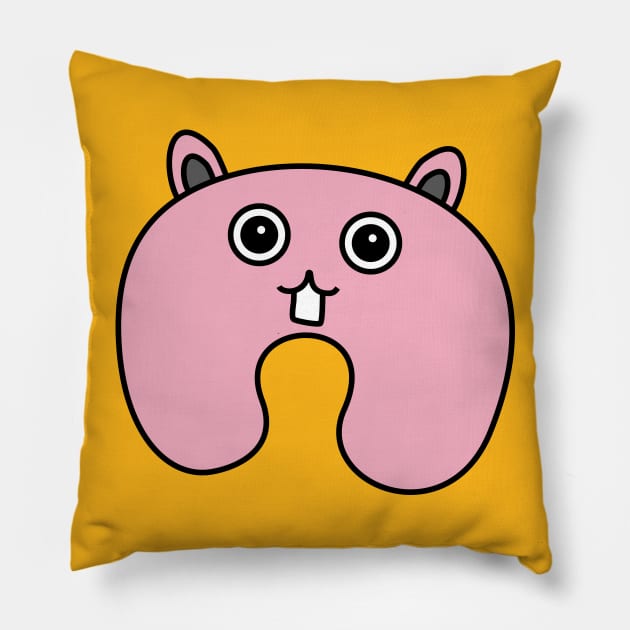 Cute Pink Fluffy Bunny Pillow by XOOXOO