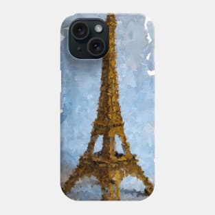 Minimal Eiffel tower oil painting Phone Case