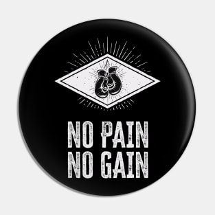 ✪ No pain No gain ✪ vintage style motivational training quote Pin