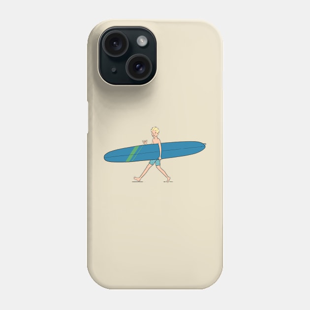 Guy with longboard Phone Case by rafs84