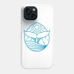 Blue Whale Tail Line Art Phone Case