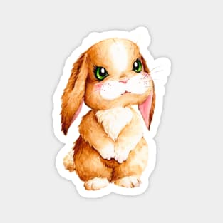 Kawaii Brown Bunny with Beautiful Shiny and Curious Eyes Magnet