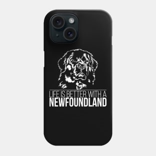 Proud Newfoundland life is better saying dog lover Phone Case