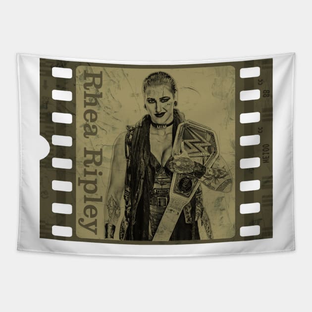 Rhea Ripley-Vintage Film Strip Concept Tapestry by ROJOLELE