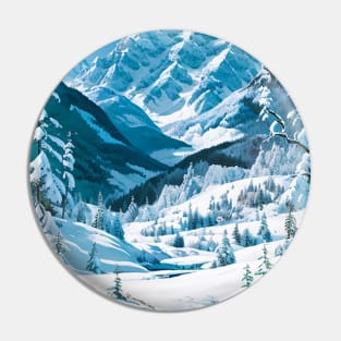 Pine Trees in a Winter Forest Pin