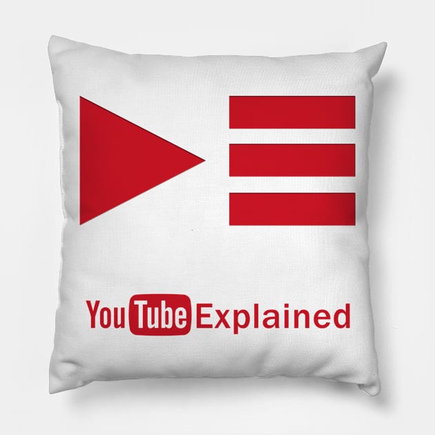 YouTube Explained Logo #2 Pillow by YouTubeExplained