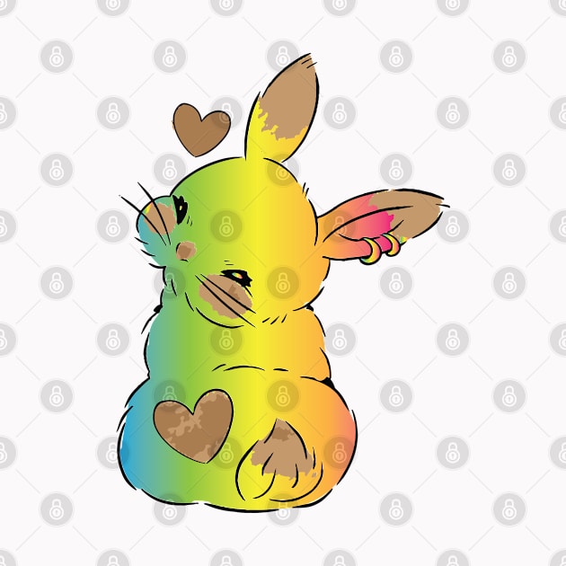 colorful bunny butt by lazykitty