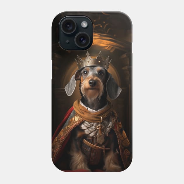 Distinguished Wire Haired Dachshund - Medieval German King Phone Case by HUH? Designs