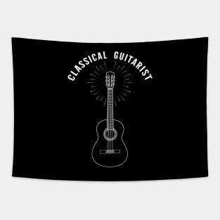 Classical Guitarist Acoustic Guitar Outline Tapestry