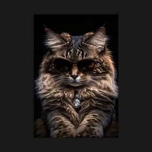 Cool cat portrait wearing sunglasses T-Shirt