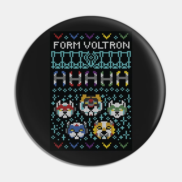 Ugly Voltron Holiday Sweater Pin by Soft Biology