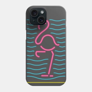 80's Gift 80s Retro Neon Sign Pink Flamingo Phone Case