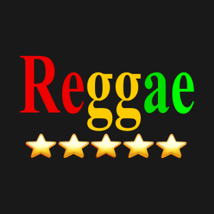 Reggae fan Jamaica five star rating Rasta colors Jamaican Reggae Music lover T-Shirt