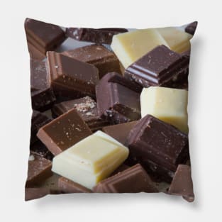 Mixture of Different Colour Chocolate Blocks Pillow