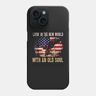 Copy of vintage Old Soul in a New World Country Bluegrass Music Guitar Fan Phone Case