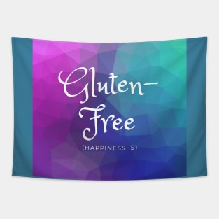 Happiness Is Gluten-Free - Blue, Purple, Teal Tapestry