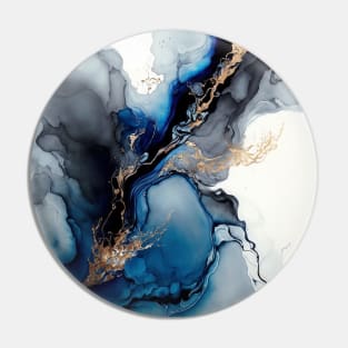 Azure Dreams - Abstract Alcohol Ink Resin Art Pin