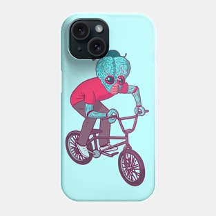 Retro Alien Riding a Bicycle Phone Case