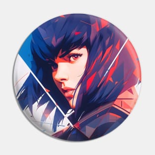 Cybernetic Journeys: Ghost in the Shell Aesthetics, Techno-Thriller Manga, and Mind-Bending Cyber Warfare Art Pin