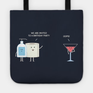 We are invited to a birthday party - light text Tote