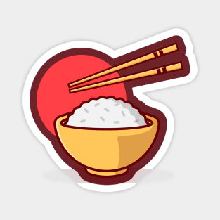 Japanese Rice Bowl with Chopsticks Magnet