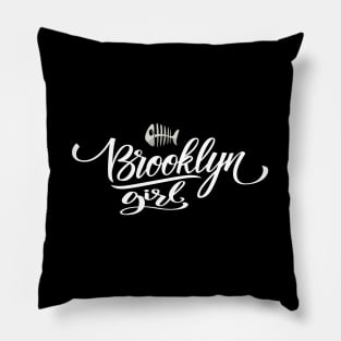 Brookyln Girl Cute Fishbone Fish Pillow