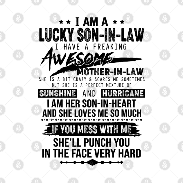 Lucky Son In Law Awesome Mother In Law I Love Mother In Law Awesome Son In Law T Shirt 