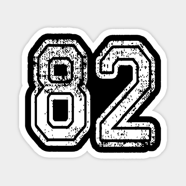 Number 82 Grungy in white Magnet by Sterling