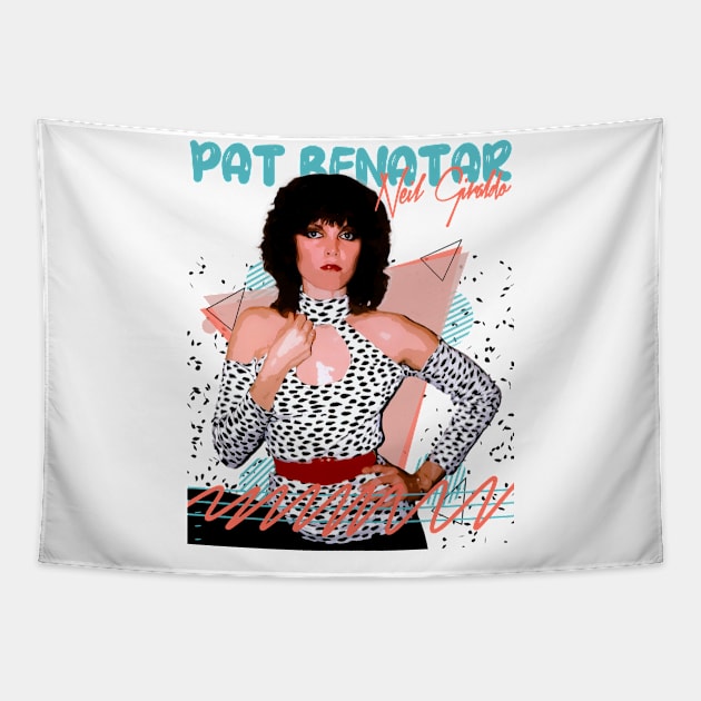 Retro Pat Benatar Fan Art Design Tapestry by Nandin Putri