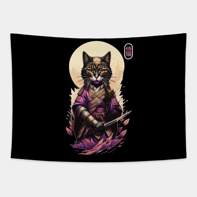 Samurai Cat Tapestry by DeathAnarchy