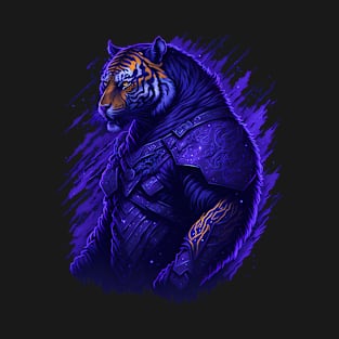 Warrior Tiger - Starry Night Illustration T-Shirt