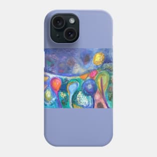 Earthly Elements in blue, green and pink Phone Case