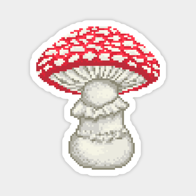 Pixel Fly Agaric Magnet by Rivkah