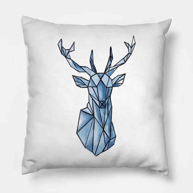 Polygonal deer Pillow by Uwaki