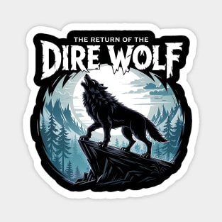 The Return of the Dire Wolf – Howling Wolf in Dark Forest Full Moon Scene Magnet